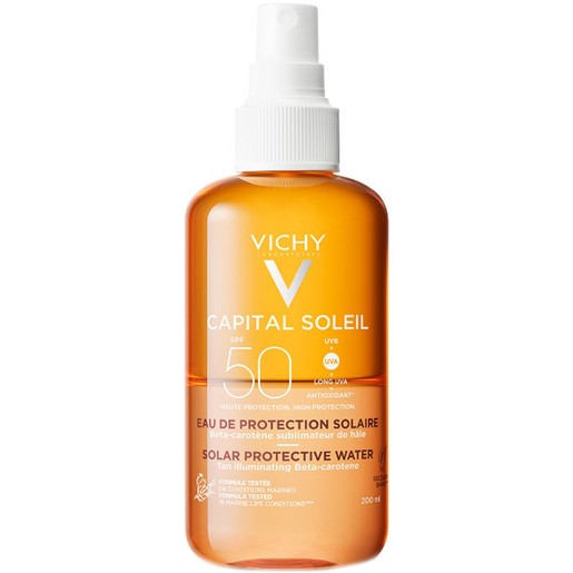 Vichy Capital Soleil Solar Protective Water With Beta Carotene Spf50 Νερό Υψηλής Προστασίας από τον Ήλιο με Βήτα Καροτίνη 200ml