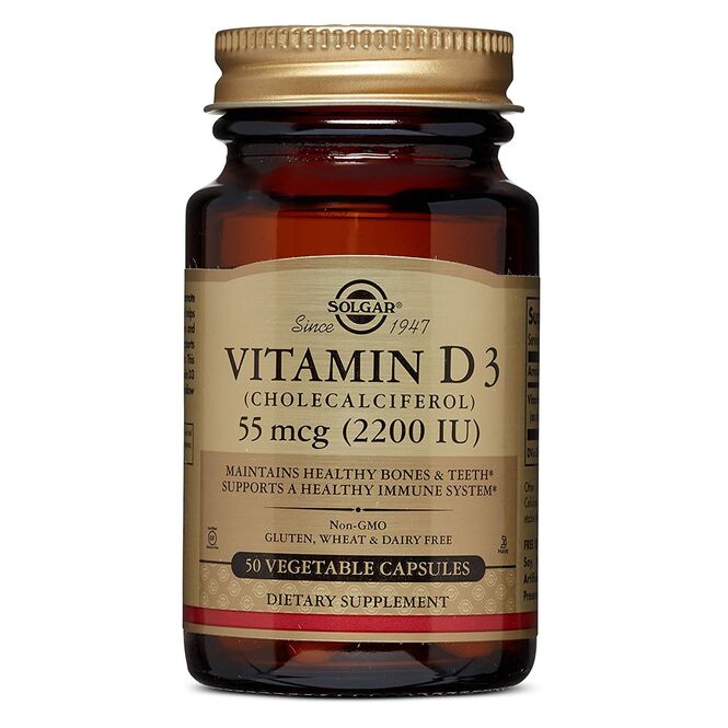 Solgar Vitamin D3 2200 IU, 50 Vegetable Capsules