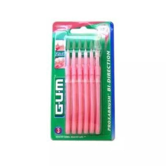 GUM Bi-Direction Fine Pink (1.2mm) Interdental Brushes - 6pcs