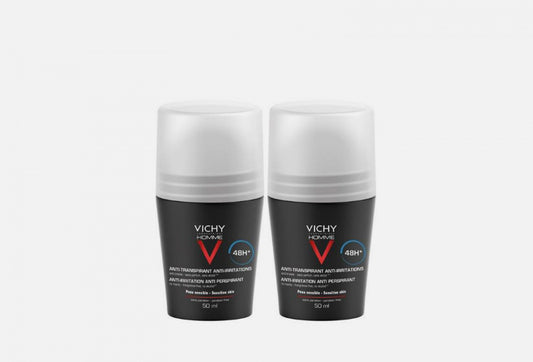 Vichy Homme Anti-Irritation Anti-Perspirant Deodorant 48h Roll-On 2 x 50 ml