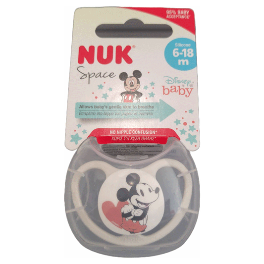 NUK Space Disney Mickey & Minnie Ορθοδοντική Πιπίλα Σιλικόνης 6-18 μηνών