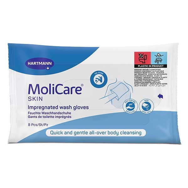 MoliCare Skin Impregnated Wash Gloves 8τμχ