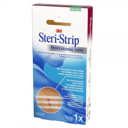 3M Steri-Strip Αυτοκόλλητες Ταινίες Κλεισίματος Τραυμάτων 6mm x 100mm - Συσκευασία 10 Τεμαχίων