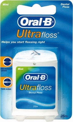 Oral-B Ultrafloss Dental Floss Waxed Mint 25m