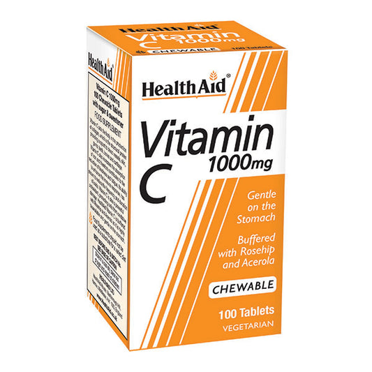 HealthAid Vitamin C 1000mg Chewable (Orange Flavour) 100 Tablets