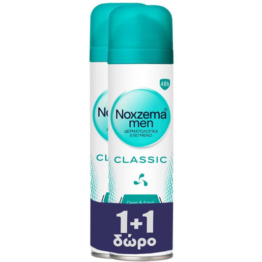 Noxzema Men Classic Αποσμητικό Spray - 2x150ml (1+1 Δώρο)