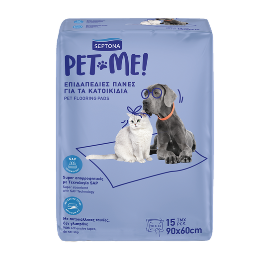 Septona Pet Me Πάνες Επιδαπέδιες Κατοικίδιων 90x60cm - Συσκευασία 15 τεμαχίων