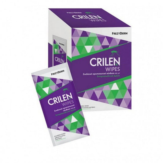 Frezyderm Crilen Wipes - Ενυδατικά Εντομοαπωθητικά Μαντηλάκια - 20 Τεμάχια