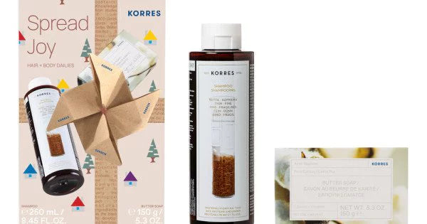 Korres Promo Set Spread Joy Hair & Body Dailies, 250ml σαμπουάν και 150g σαπούνι σώματος