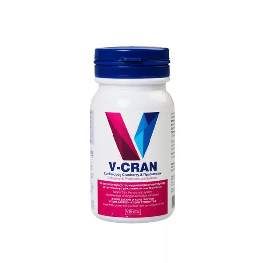 Vencil V-Cran Cranberry & Προβιοτικά - 60 Κάψουλες