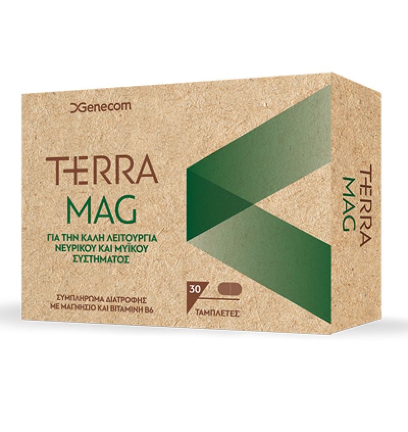 Genecom Terra Mag με Μαγνήσιο και Βιταμίνη B6, 30 Ταμπλέτες