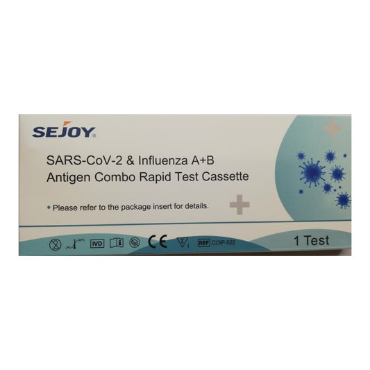 Sejoy SARS-CoV-2 & Influenza A+B Antigen Combo Rapid Test Cassette