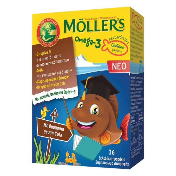 Möller's Omega-3 Ζελεδάκια με Γεύση Cola 36 τμχ