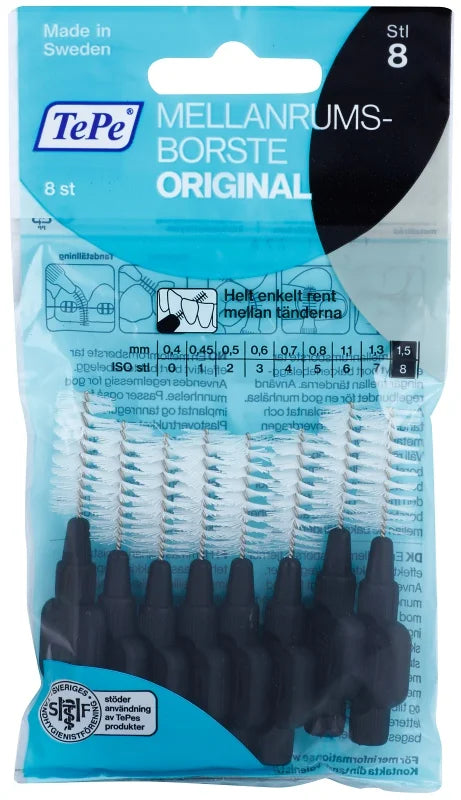 TePe Interdental Brushes Original Black 8 Brushes