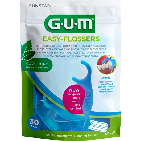 GUM Easy-Flossers (890) - Οδοντικό Νήμα με Εργονομική Λαβή (30 τεμάχια)