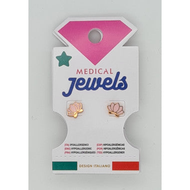 Medical Jewels POST 390 Orecchino Lobo Fiore di Loto