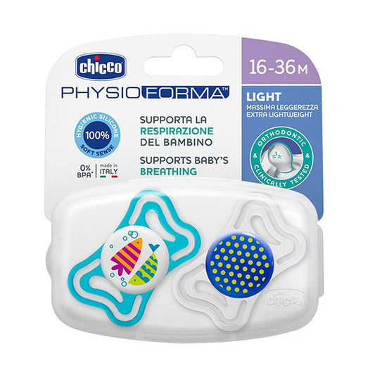 Chicco PhysioForma Light Ορθοδοντική Πιπίλα Σιλικόνης για 16-36 μηνών, 2 τεμάχια