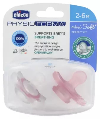 Chicco PhysioForma Mini Soft Πιπίλα Σιλικόνης για 2-6 μηνών, 2 τεμάχια