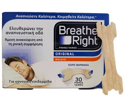 Breathe Right Original Ρινικές Ταινίες Μεσαίου Μεγέθους, 30 τεμάχια