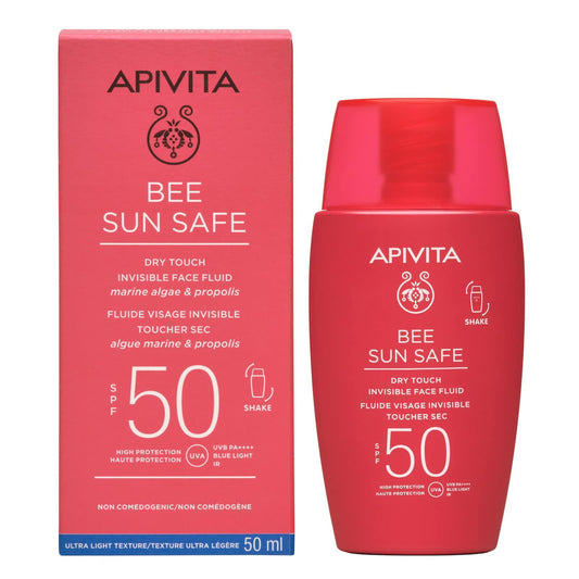 Apivita Bee Sun Safe Dry Touch Invisible Face Fluid Spf50 with Marine Algae & Propolis 50ml