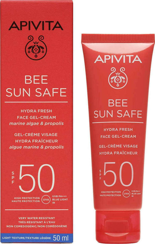 Apivita Bee Sun Safe Hydra Fresh Face & Body Milk With Marine Algae & Propolis Spf50,  200ml