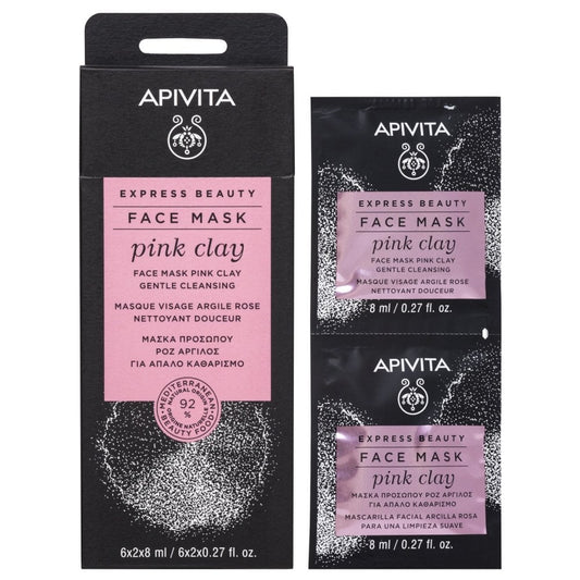 Apivita Express Beauty Gentle Cleansing Face Mask with Pink Clay - 2x8ml