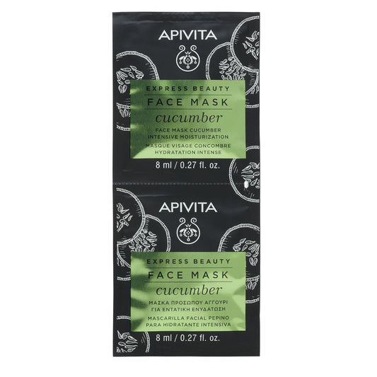 Apivita Express Beauty Intensive Hydration Face Mask with Cucumber - 2x8ml