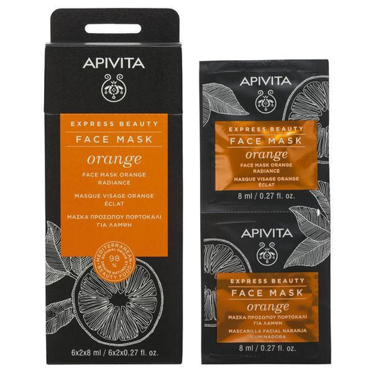 Apivita Express Beauty Radiance & Revitalization Face Mask with Orange - 2x8ml