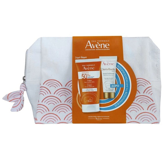 Avène Promo Sunscreen Face Cream Spf50+, 50ml & DermAbsolu Recontouring Face Mask, 15ml